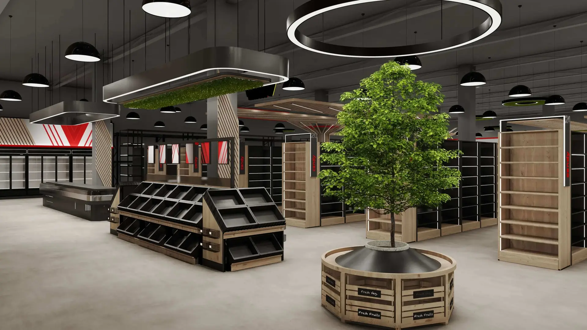 Grocery store design by Tlines for enhanced shopping experience